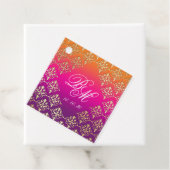 indiase bruiloft roze Paarse Sinaasappel Bedankjes Labels (In situ)