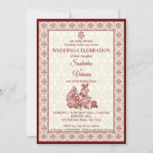 Indiase bruiloft traditionele kastanjebruiloft man kaart (Voorkant)