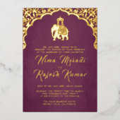 Indiase bruiloft uitnodiging rood goud Ganesha (Voorkant)