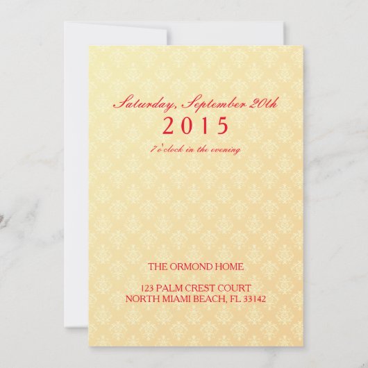 Indiase bruiloft - Uitnodiging voor verlovingsfees (Achterkant)