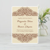 Indiase bruiloft uitnodigingen henna (Staand voorkant)