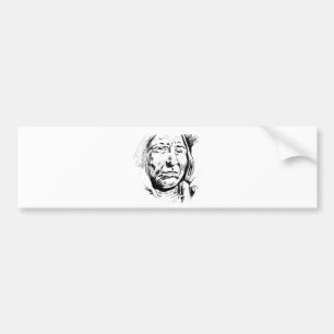 Indiase Chief Ink Sketch Motivatie Bumpersticker