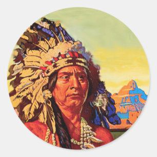 Indiase Chief Ronde Sticker