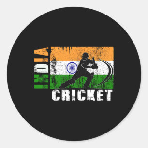 Indiase Cricket-supporters Indiase Cricketfans Ind Ronde Sticker