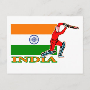 Indiase cricketspeler briefkaart