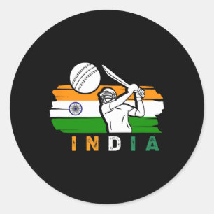 Indiase Cricketspeler Team Cricket Fans India Cric Ronde Sticker