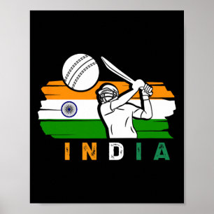 Indiase Cricketspeler Team Cricketfans India Cric Poster