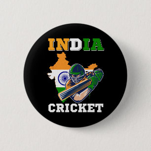 Indiase Cricketspeler Vlag Shirt Indiase Sporten  Ronde Button 5,7 Cm