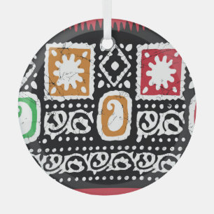 Indiase cultuur: traditionele kunst ontwerp glas ornament