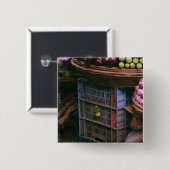 Indiase Desi markt Nimbu-Mirchi Vierkante Button 5,1 Cm (Voorkant /achterkant)