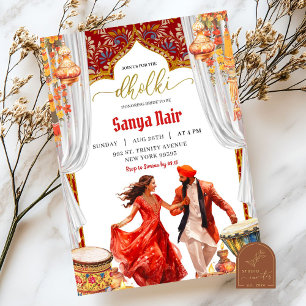 Indiase Dholki Night Sangeet Bruiloft Kaart