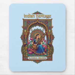 Indiase Erfgoed: Klassieke Muzikant Veena Kunst Muismat