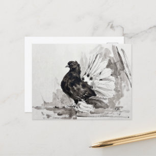 Indiase Fantail Duif Eyeliner Hen Briefkaart