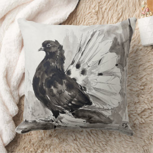Indiase Fantail Duif Eyeliner Hen Kussen