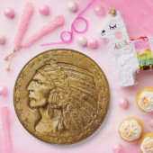 Indiase goudmunten Papieren Bordje (Feest)