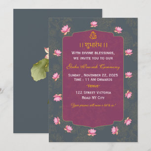 Indiase Griha Pravesh Ceremonie Uitnodigingskaart Kaart