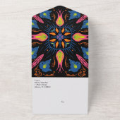 Indiase Hand getrokken Bloemen Olifant Medallion All In One Uitnodiging (Buitenkant)