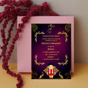 Indiase Hindoe Boy Dhoti Ceremony Pancha Kattu Inv Kaart