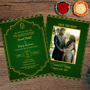 Indiase Hindoe bruiloft aangepaste foto Ganesha Lo Kaart