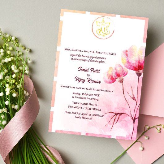 Indiase Hindoe bruiloft Ganesha Kaart