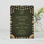 Indiase Hindoe bruiloft Ganesha Logo Kaart (Staand voorkant)