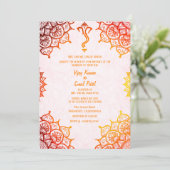 Indiase Hindoe Bruiloft Golden Elements Aangepaste Kaart (Staand voorkant)