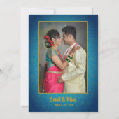Indiase Hindoe Bruiloft Paar Afbeelding Golden Pea Kaart (Achterkant)