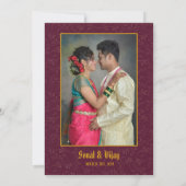 Indiase Hindoe Bruiloft Paar Afbeelding Golden Pea Kaart (Achterkant)