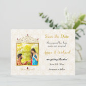 Indiase Hindoe Foto Save the Date (Staand voorkant)