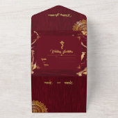 Indiase hindoe Ganesha bloemige waterverf All In O All In One Uitnodiging (Buitenkant)