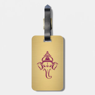Indiase Hindoe God Ganesh /Ganesha Goud Maroon Bagagelabel