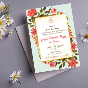 Indiase Hindoe Housewarming Griha Pravesh Kaart