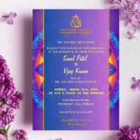 Indiase Hindoe Paarse Roze Chakra Ganesha Bruiloft