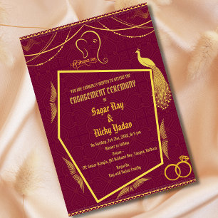 Indiase hindoe-verbintenisceremonie Gouden Element Kaart