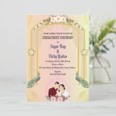 Indiase hindoe-verbintenisceremonie Pauw Kaart (Staand voorkant)