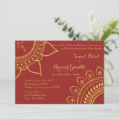 Indiase Hindu Ganesh bruiloft nodigen Garba Mehndi Kaart (Staand voorkant)