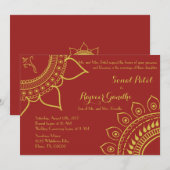 Indiase Hindu Ganesh bruiloft nodigen Garba Mehndi Kaart (Voorkant / Achterkant)