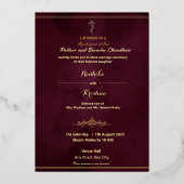 Indiase Hindu Ganesha bruiloft Folie Uitnodiging (Achterkant)