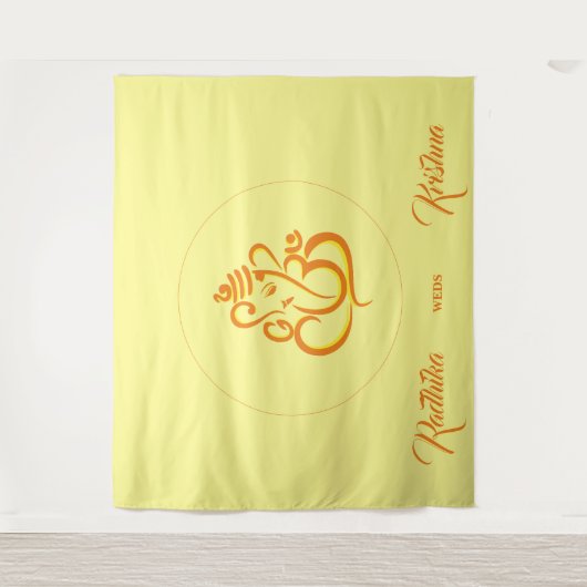 Indiase Hindu Ganesha bruiloft Wandkleed (Voorkant)