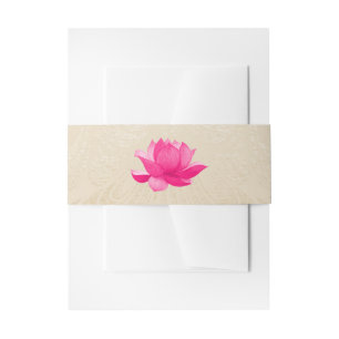 Indiase Hindu Lotus Bruiloft Belly Band Uitnodigingen Wikkel