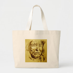 Indiase hoofdpotlood schets grote tote bag