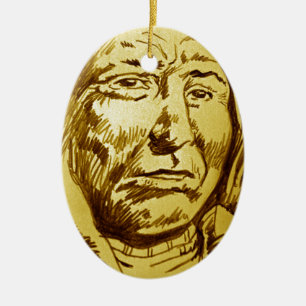 Indiase hoofdpotlood schets keramisch ornament