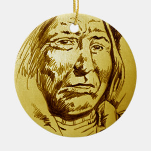 Indiase hoofdpotlood schets keramisch ornament