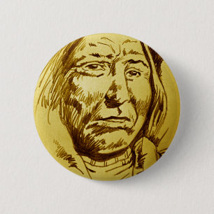 Indiase hoofdpotlood schets ronde button 5,7 cm