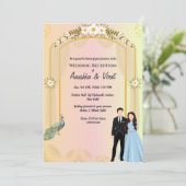 Indiase huwelijksreceptie kaart (Staand voorkant)