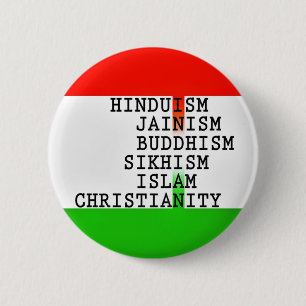 Indiase identiteitsreligies ronde button 5,7 cm