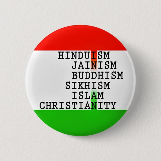 Indiase identiteitsreligies ronde button 5,7 cm (Voorkant)
