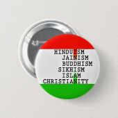 Indiase identiteitsreligies ronde button 5,7 cm (Voorkant /achterkant)