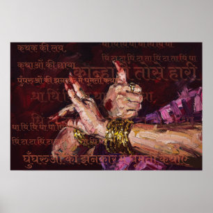 Indiase Kathak Mudra Klassieke Dans Culturele Kuns Poster