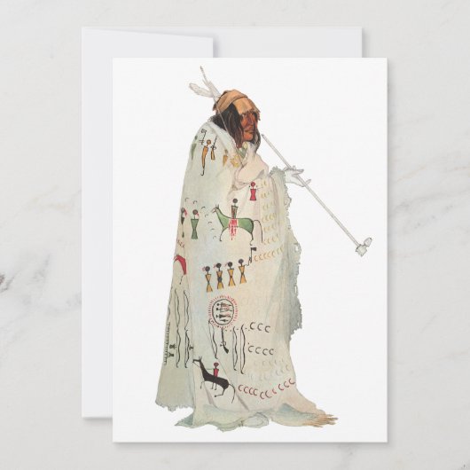 Indiase krijger met pijp Portret door Karl Bodmer (Voorkant)